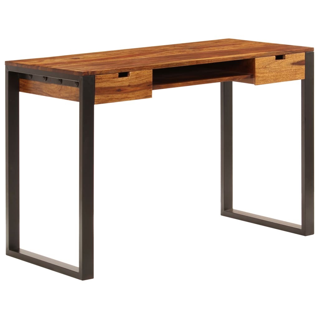 Desk 110x55x78 cm Solid Sheesham Wood and Steel